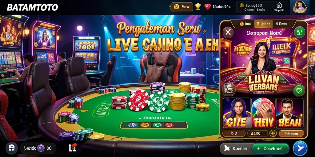Tampilan seru gameplay Live Casino di BATAMTOTO.