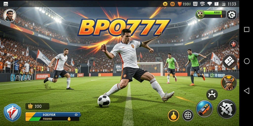 Screenshot BPO777 menampilkan aksi seru dalam permainan olahraga.