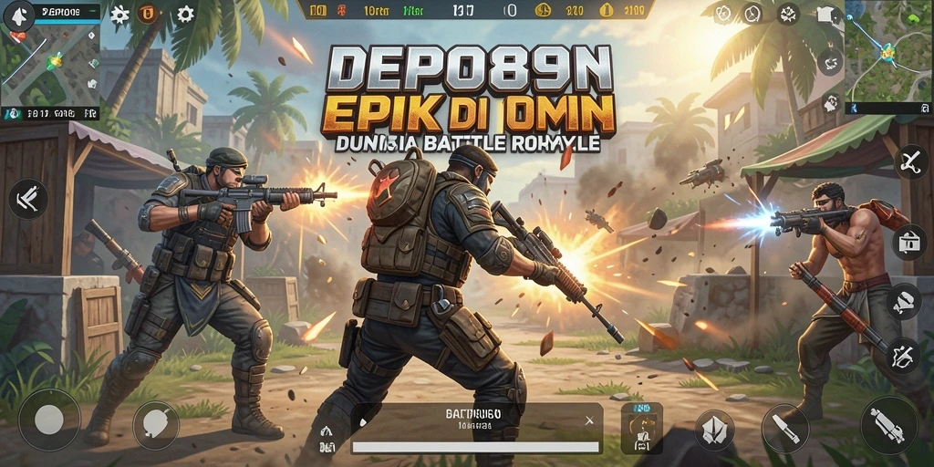Tampilan seru dari gameplay DEPO89 dalam pertempuran Battle Royale.