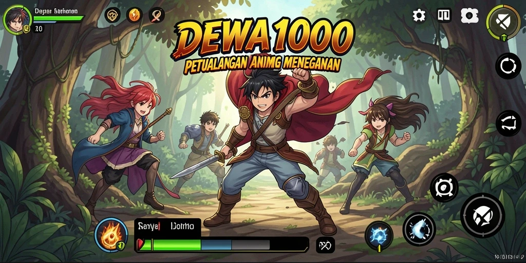 Screenshot gameplay DEWA1000 yang menunjukkan aksi seru dalam dunia anime.