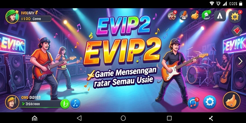 Screenshot gameplay EVIP2 menunjukkan interaksi musik yang menarik.