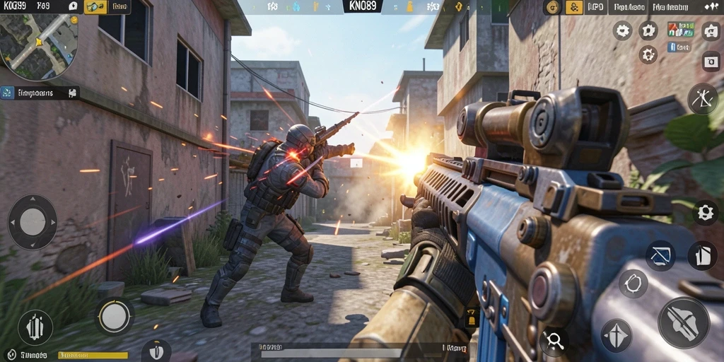 Screenshot yang menunjukkan aksi intens dalam gameplay KNO89.
