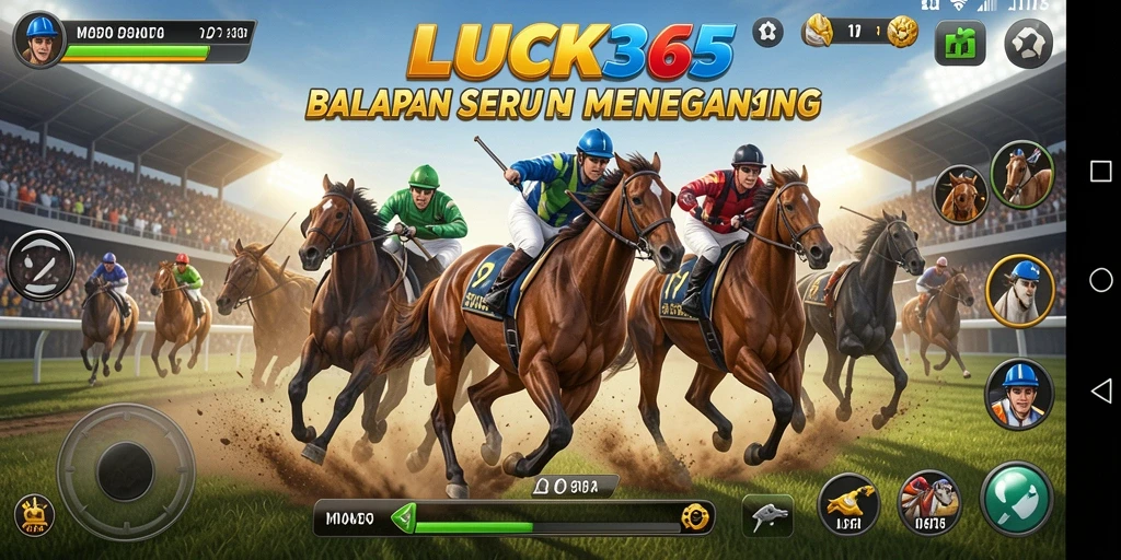 Tampilan gameplay LUCK365 saat balapan yang menegangkan.