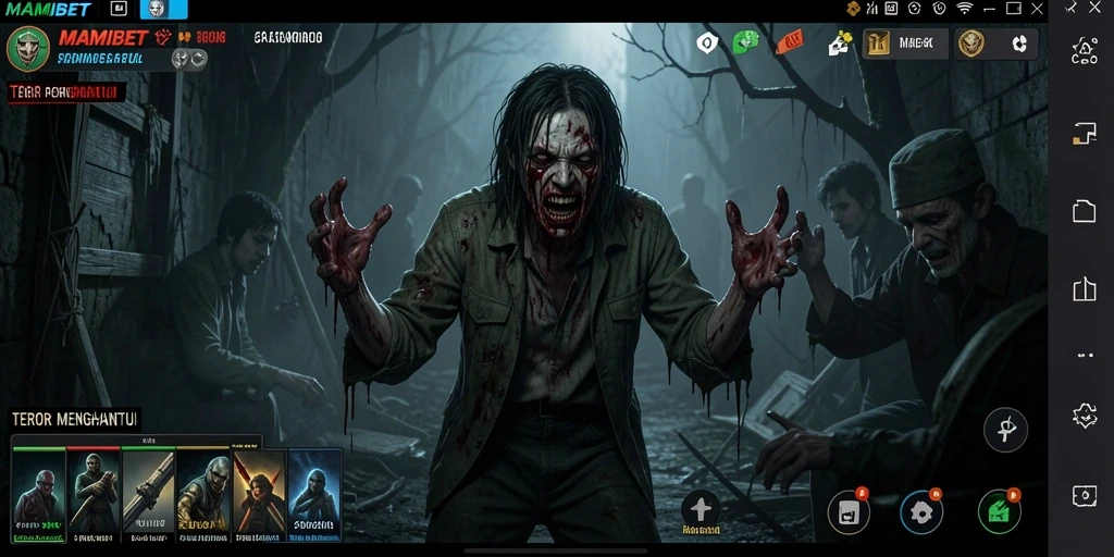 Screenshot gameplay MAMIBET dengan suasana Horror yang mencekam.
