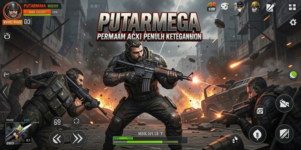 Tampilan gameplay mendebarkan dari PUTARMEGA dengan aksi yang intens.