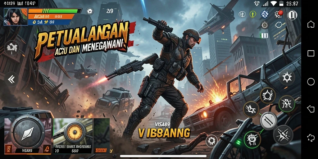 Tangkapan layar utama dari gameplay aksi yang mendebarkan.